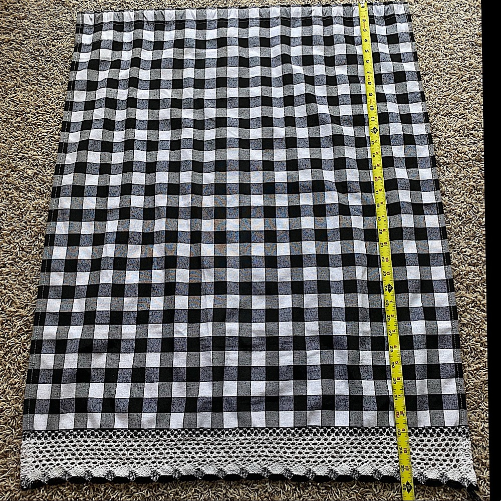 PAIR of Buffalo Check Kitchen/Bathroom Curtains